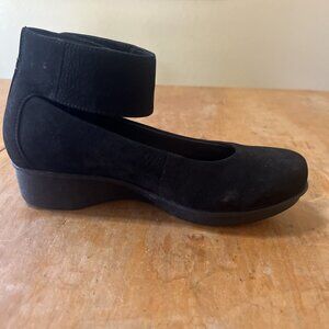 Dansko Lulu Black Mary Jane Nubuck Leather Wedge Shoes 9103100200 Women Size 36